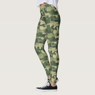 Leggings Patrón de gatos de camuflaje Ejército Gatos Crit
