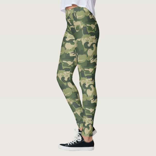 Leggings Patrón de gatos de camuflaje Ejército Gatos Critic (Izquierda)