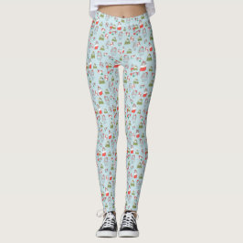 Leggings Patrón de gatos de Navidad lindos – Diseño festivo