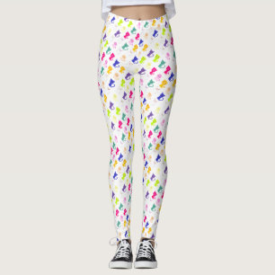 Leggings Patrón de gatos divertidos y coloridos
