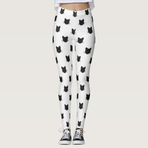 Leggings Patrón de gatos negros