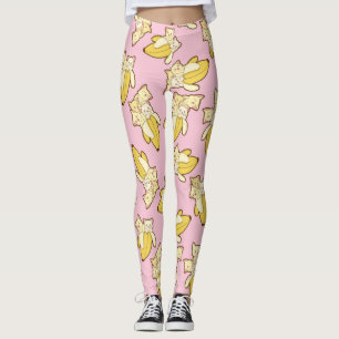 Leggings Patrón De Gatos Y Bananas