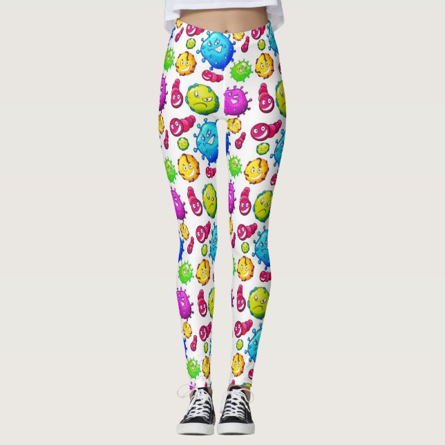 Leggings Patrón de gemas de colores (Anverso)
