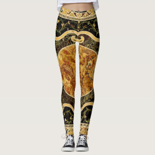 Leggings Patrón de Gemstone de la Antigua Ornamental Italia