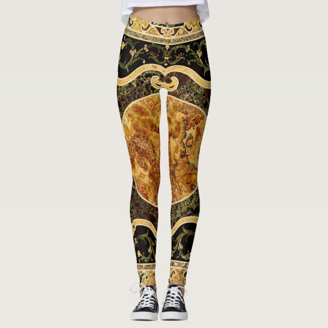 Leggings Patrón de Gemstone de la Antigua Ornamental Italia (Anverso)