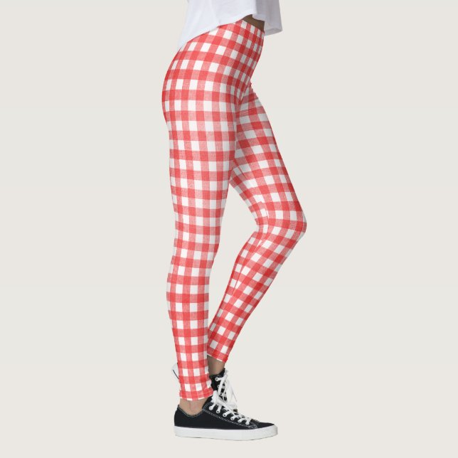 Leggings patrón de gingham rojo y blanco (Derecha)