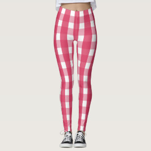 Leggings Patrón de Gingham rosa Socialita