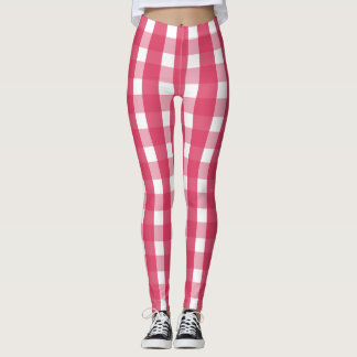 Leggings Patrón de Gingham rosa Socialita