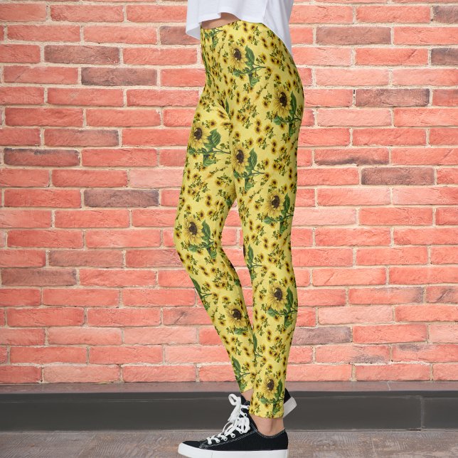 Leggings Patrón de girasoles vintage (Subido por el creador)
