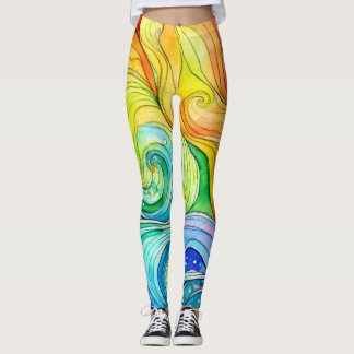 Leggings Patrón de giro arco iris
