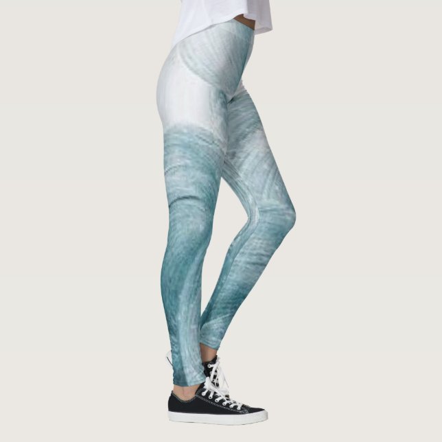 Leggings Patrón de giro azul abstracto (Derecha)