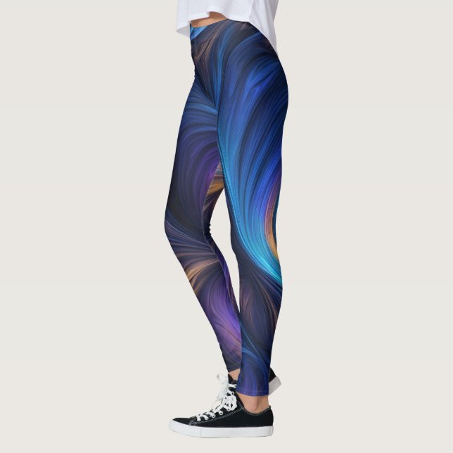 Leggings Patrón De Giro Azul Colorido (Izquierda)