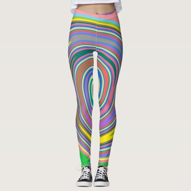 Leggings Patrón de giro colorido (Anverso)