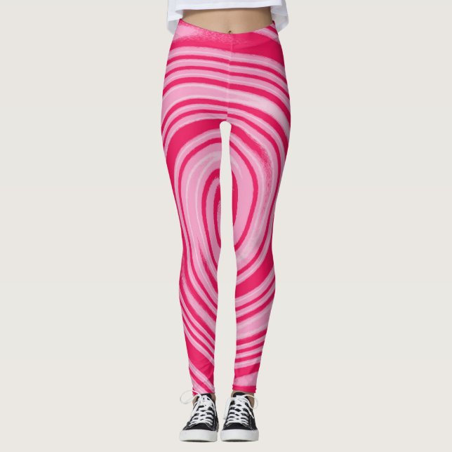 Leggings Patrón de giro rosado (Anverso)