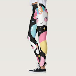 Leggings patrón de globo de arcoíris de Unicornio colorido 