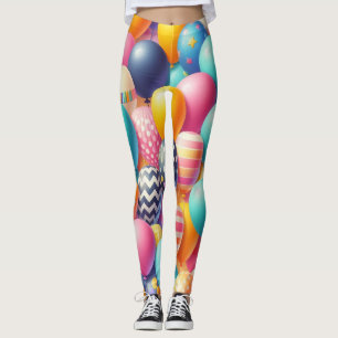 Leggings Patrón de globos coloridos