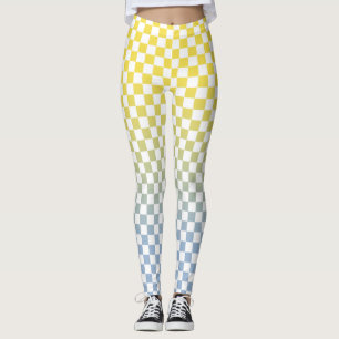Leggings Patrón de gradiente de amarillo a azul claro con c