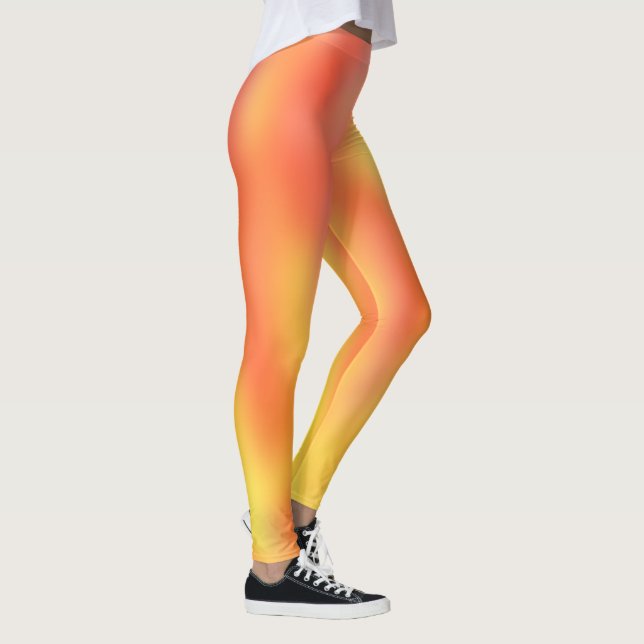Leggings Patrón de gradiente de las llamas del Naranja rojo (Derecha)