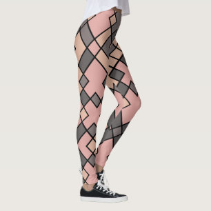 Leggings patrón de gradiente rosa y gris