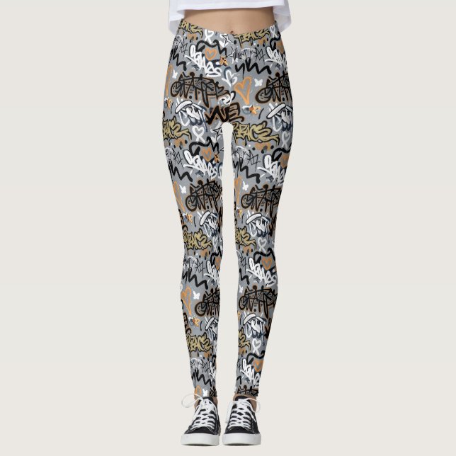 Leggings Patrón de graffiti (Anverso)