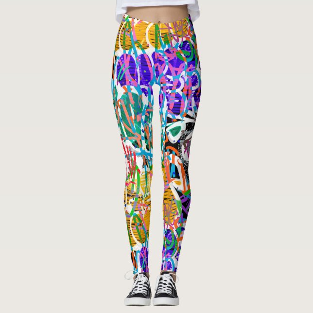 Leggings Patrón de graffiti (Anverso)