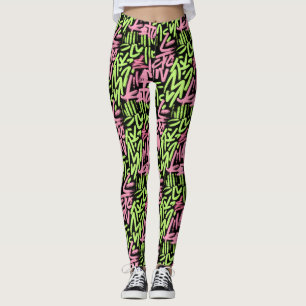 Leggings Patrón de graffiti