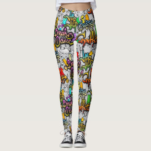 Leggings Patrón de graffiti de hip hop