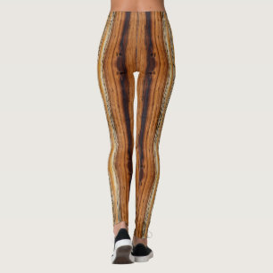 Leggings Patrón de grano de madera  
