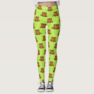 Leggings Patrón de Groundhog de Adorable Woodland Creation