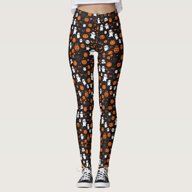 Leggings Patrón de Halloween con fantasía (Anverso)