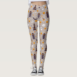 Leggings Patrón de Halloween con fantasía