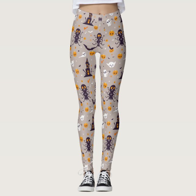 Leggings Patrón de Halloween con fantasía (Anverso)