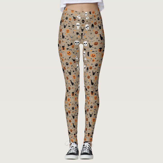 Leggings Patrón de Halloween con fantasía (Anverso)