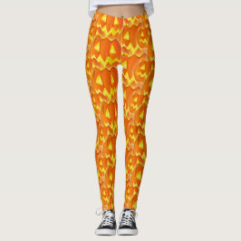 Leggings Patrón de Halloween de las calabazas talladas en n
