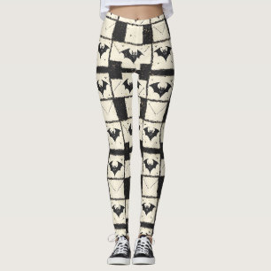 Leggings Patrón de Halloween de murciélago gótico grunge