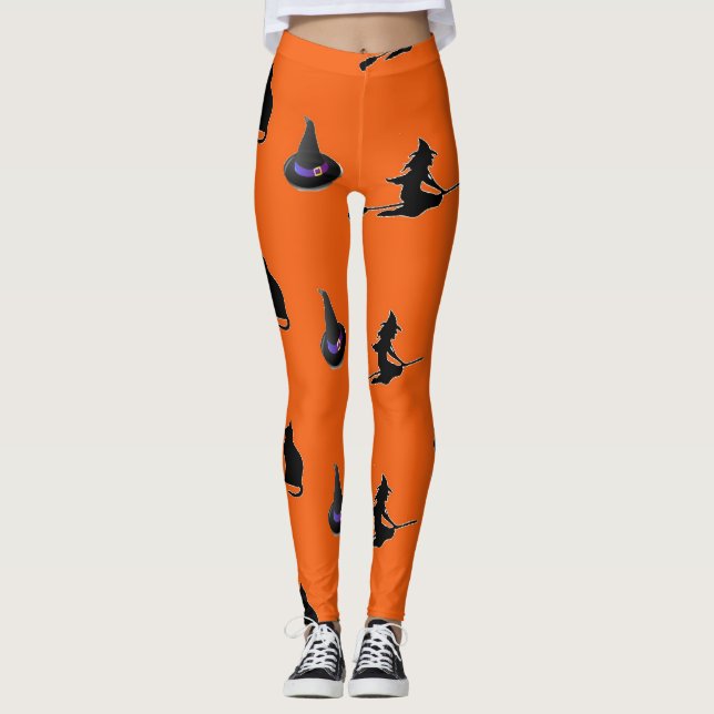 Leggings Patrón de Halloween en naranja (Anverso)