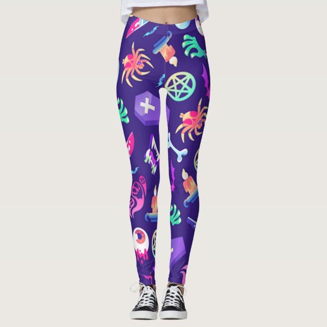 Leggings Patrón De Halloween Fun Y Spookone (Anverso)