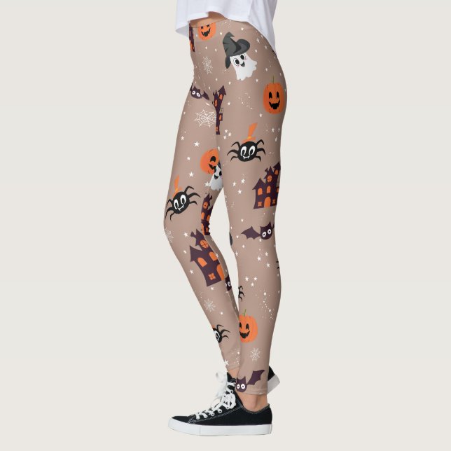 Leggings Patrón de Halloween Pale Taupe (Izquierda)