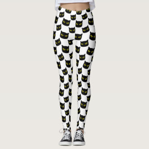 Leggings Patrón de Halloween para gatos blancos y negros
