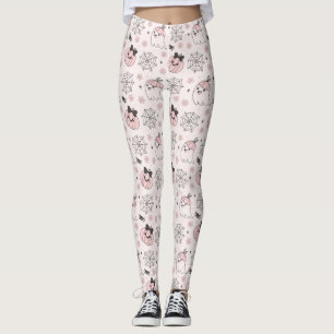 Leggings Patrón de Halloween rosa kawaii con fantasma, cala
