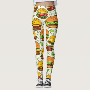 Leggings Patrón de Hamburguesas Cutas