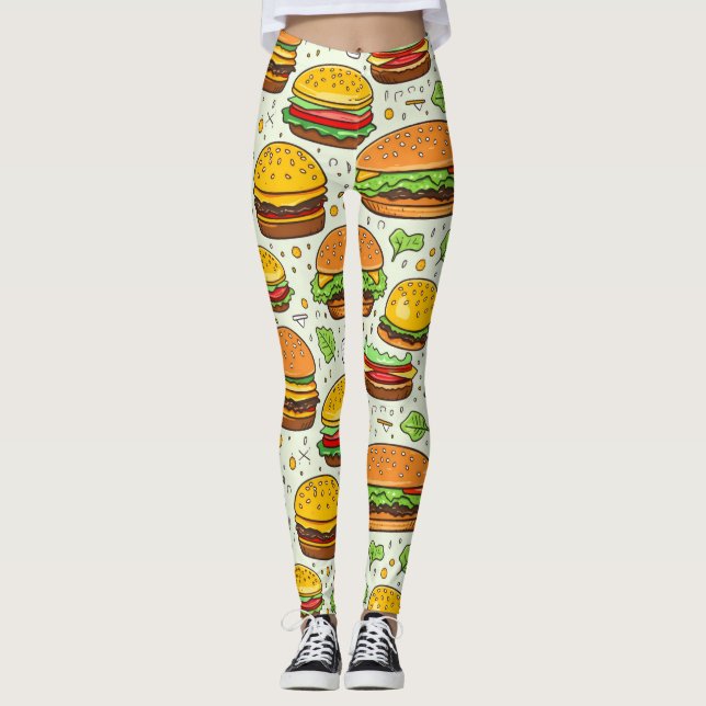 Leggings Patrón de Hamburguesas Cutas (Anverso)