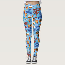 Leggings Patrón de Hanukías, Menorahs y Velas