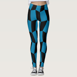 Leggings Patrón de Harlequin negro azul socialita
