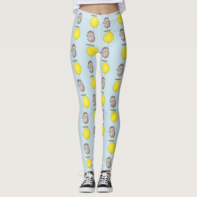 Leggings Patrón de hedgehog y personalizado de globos (Anverso)