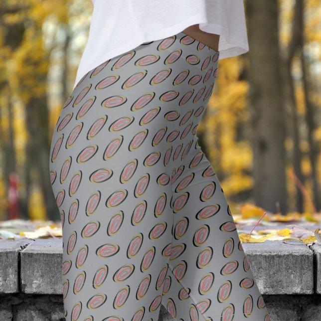 Leggings Patrón de Helix gris de moda (Chic Gray Helix Pattern Leggings)