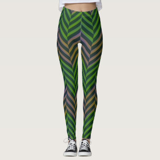 Leggings Patrón de Herringbone Verde Socialita