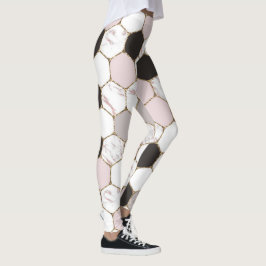 Leggings Patrón de hexágono de mármol geométrico moderno