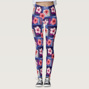 Leggings Patrón de Hibisco Tropical Costero (12)