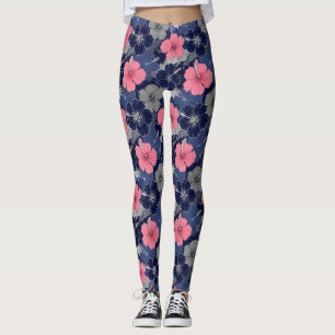 Leggings Patrón de Hibisco Tropical Costero (2)